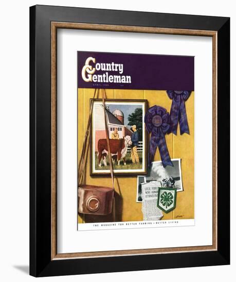 "4-H Momentos," Country Gentleman Cover, April 1, 1950-John Atherton-Framed Giclee Print