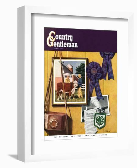 "4-H Momentos," Country Gentleman Cover, April 1, 1950-John Atherton-Framed Giclee Print