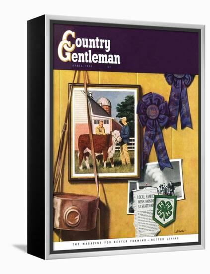 "4-H Momentos," Country Gentleman Cover, April 1, 1950-John Atherton-Framed Premier Image Canvas