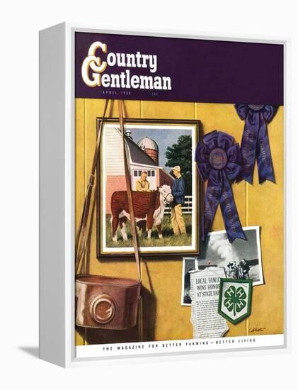 "4-H Momentos," Country Gentleman Cover, April 1, 1950-John Atherton-Framed Premier Image Canvas