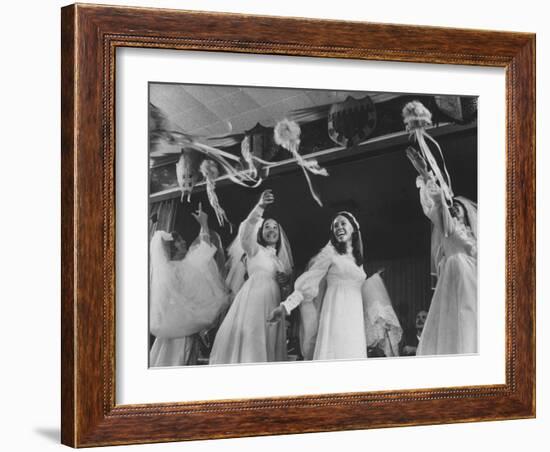 4 Sisters Jeanette, Janice, Joanie and Judith Hund, All Getting Married on the Same Day-Bill Eppridge-Framed Photographic Print