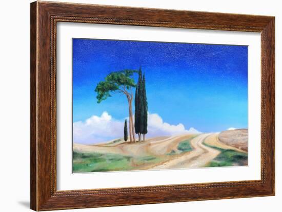 4 Trees, Picenza, Tuscany, 2002-Trevor Neal-Framed Giclee Print