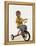 4 Year Old Boy Posing on His Tricycle, New York, New York, USA-Paul Sutton-Framed Premier Image Canvas