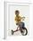 4 Year Old Boy Posing on His Tricycle, New York, New York, USA-Paul Sutton-Framed Photographic Print