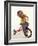 4 Year Old Boy Posing on His Tricycle, New York, New York, USA-Paul Sutton-Framed Photographic Print