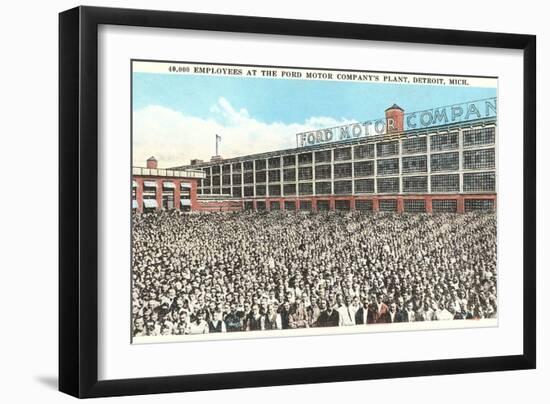 40,000 Employees at Ford Factory, Detroit, Michigan-null-Framed Art Print