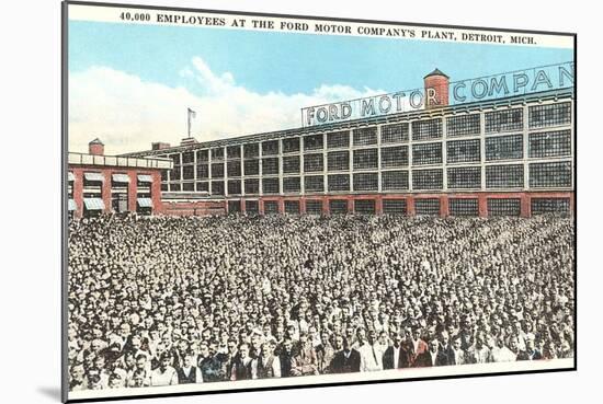 40,000 Employees at Ford Factory, Detroit, Michigan-null-Mounted Art Print