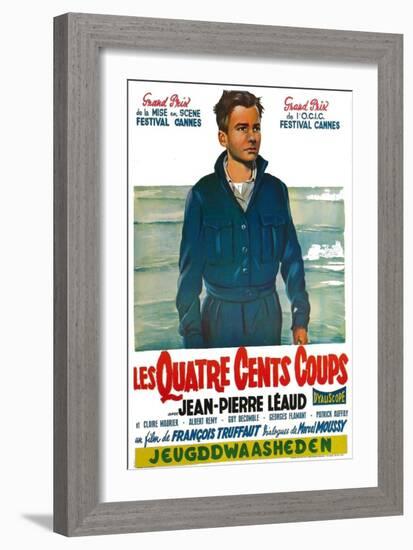 400 Blows, Belgian Movie Poster, 1959-null-Framed Art Print