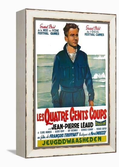 400 Blows, Belgian Movie Poster, 1959-null-Framed Stretched Canvas