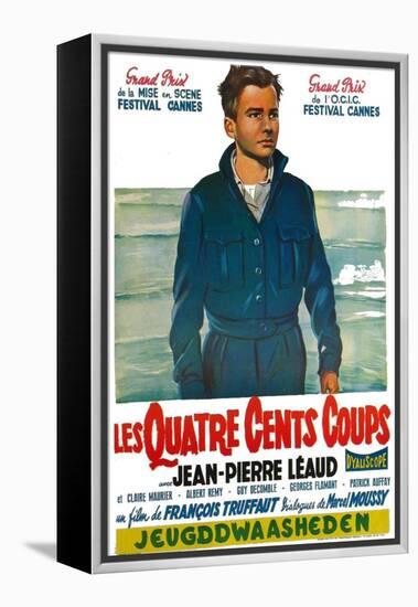 400 Blows, Belgian Movie Poster, 1959-null-Framed Stretched Canvas