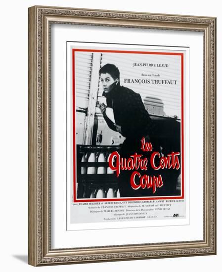 400 Blows, French Movie Poster, 1959-null-Framed Premium Giclee Print