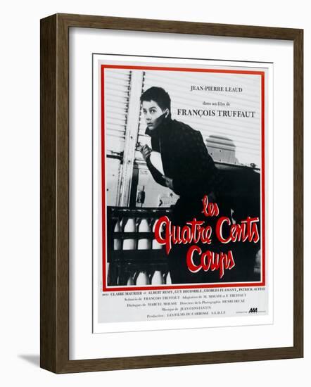 400 Blows, French Movie Poster, 1959-null-Framed Premium Giclee Print