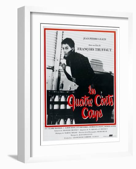 400 Blows, French Movie Poster, 1959-null-Framed Premium Giclee Print