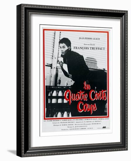 400 Blows, French Movie Poster, 1959-null-Framed Premium Giclee Print