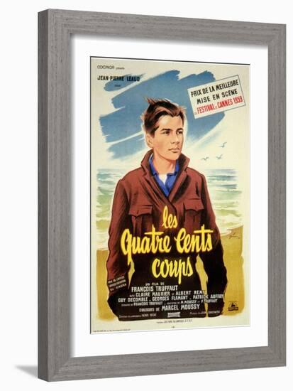 400 Blows, French Movie Poster, 1959-null-Framed Premium Giclee Print