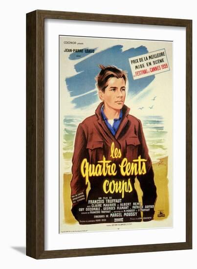 400 Blows, French Movie Poster, 1959-null-Framed Premium Giclee Print