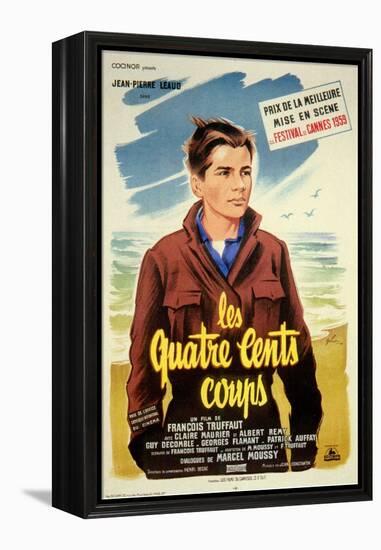 400 Blows, French Movie Poster, 1959-null-Framed Stretched Canvas