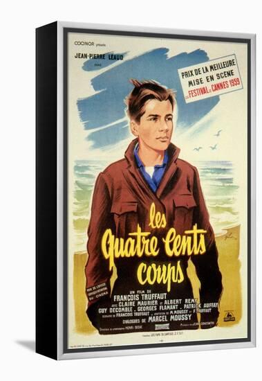 400 Blows, French Movie Poster, 1959-null-Framed Stretched Canvas