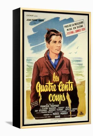 400 Blows, French Movie Poster, 1959-null-Framed Stretched Canvas