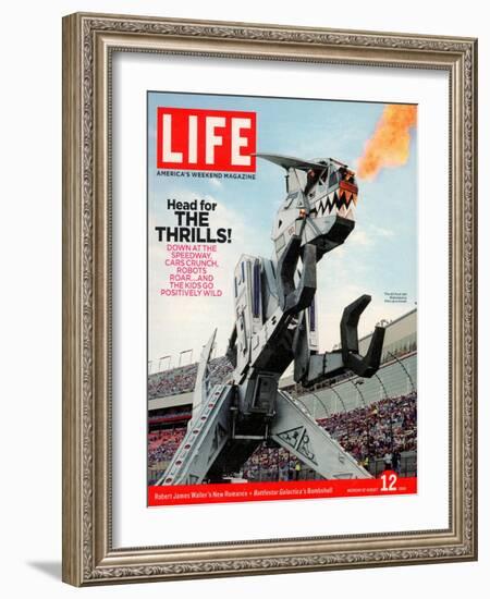 42-foot-tall Monster Truck Robosaurus at Charlotte Motor Speedway, NC, August 12, 2005-Phillip Toledano-Framed Photographic Print