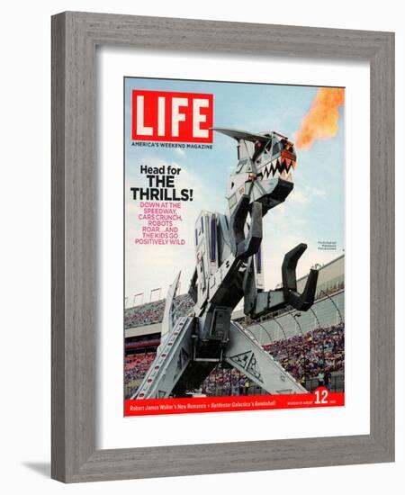 42-foot-tall Monster Truck Robosaurus at Charlotte Motor Speedway, NC, August 12, 2005-Phillip Toledano-Framed Photographic Print