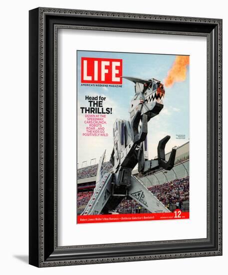 42-foot-tall Monster Truck Robosaurus at Charlotte Motor Speedway, NC, August 12, 2005-Phillip Toledano-Framed Photographic Print