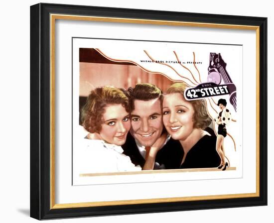 42nd Street, from Left, Ruby Keeler, George Brent, Bebe Daniels, 1933-null-Framed Art Print