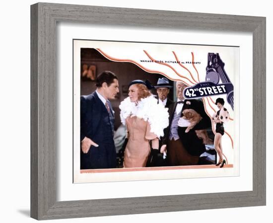 42nd Street, from Left, Warner Baxter, Ginger Rogers, Ned Sparks, Guy Kibbee, 1933-null-Framed Art Print