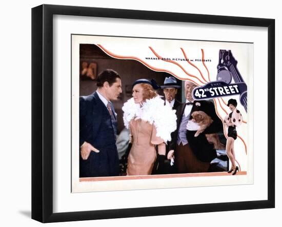 42nd Street, from Left, Warner Baxter, Ginger Rogers, Ned Sparks, Guy Kibbee, 1933-null-Framed Art Print