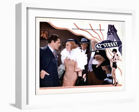 42nd Street, from Left, Warner Baxter, Ginger Rogers, Ned Sparks, Guy Kibbee, 1933-null-Framed Art Print