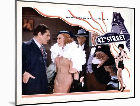 42nd Street, from Left, Warner Baxter, Ginger Rogers, Ned Sparks, Guy Kibbee, 1933-null-Mounted Art Print