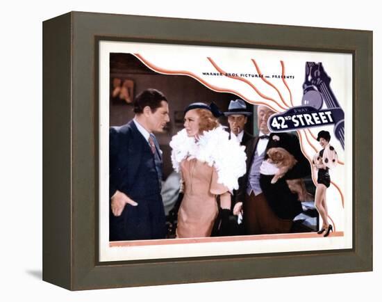 42nd Street, from Left, Warner Baxter, Ginger Rogers, Ned Sparks, Guy Kibbee, 1933-null-Framed Stretched Canvas