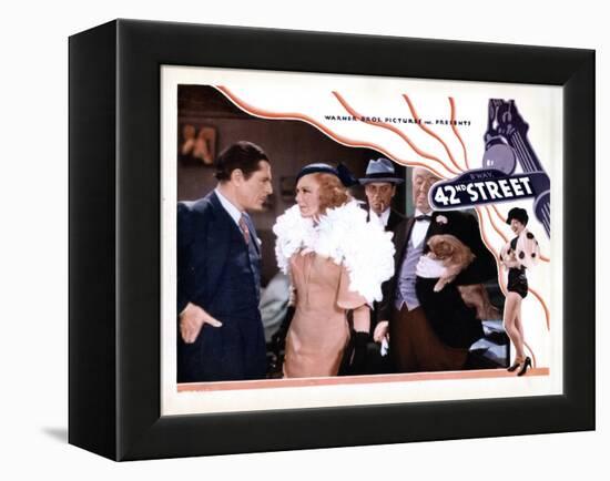 42nd Street, from Left, Warner Baxter, Ginger Rogers, Ned Sparks, Guy Kibbee, 1933-null-Framed Stretched Canvas