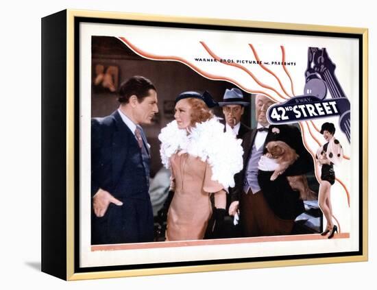 42nd Street, from Left, Warner Baxter, Ginger Rogers, Ned Sparks, Guy Kibbee, 1933-null-Framed Stretched Canvas