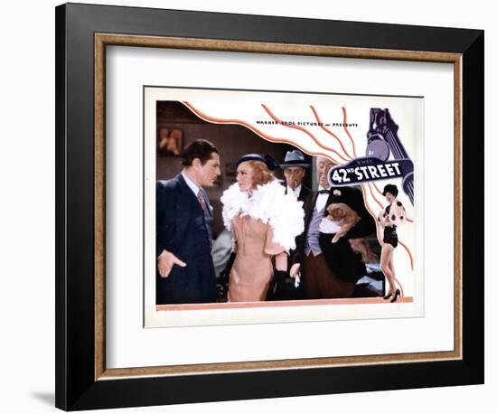 42nd Street, from Left, Warner Baxter, Ginger Rogers, Ned Sparks, Guy Kibbee, 1933-null-Framed Art Print