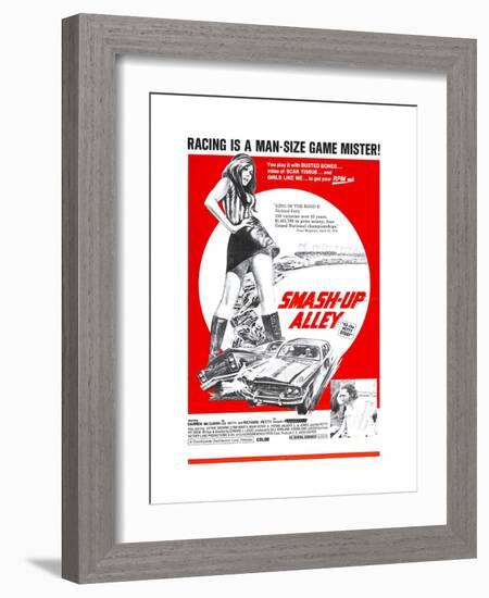 43: THE RICHARD PETTY STORY, (aka SMASH-UP ALLEY), Richard Petty (bottom right), 1974-null-Framed Art Print