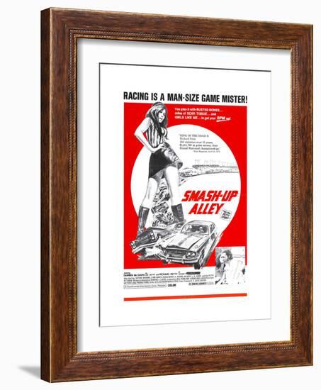 43: THE RICHARD PETTY STORY, (aka SMASH-UP ALLEY), Richard Petty (bottom right), 1974-null-Framed Art Print