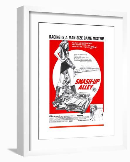 43: THE RICHARD PETTY STORY, (aka SMASH-UP ALLEY), Richard Petty (bottom right), 1974-null-Framed Art Print