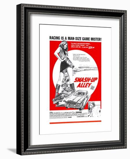 43: THE RICHARD PETTY STORY, (aka SMASH-UP ALLEY), Richard Petty (bottom right), 1974-null-Framed Art Print