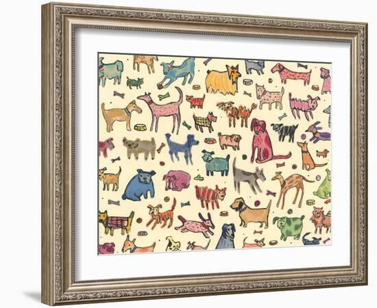 46 dogs, 2017, ink and collage-Sarah Battle-Framed Giclee Print