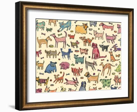 46 dogs, 2017, ink and collage-Sarah Battle-Framed Giclee Print