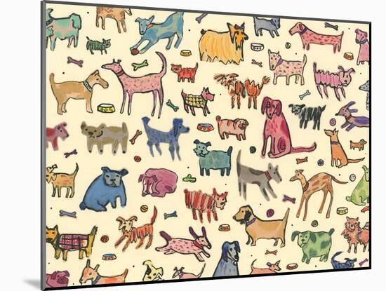 46 dogs, 2017, ink and collage-Sarah Battle-Mounted Giclee Print