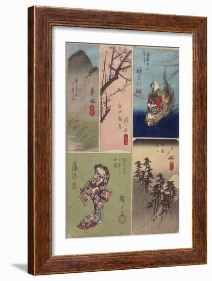 4ème vue : Kanagawa ; 5ème vue : Hodogaya ; 6ème : Totsuka ; 7ème vue : Fujisawa ; 8ème vue :-Ando Hiroshige-Framed Giclee Print