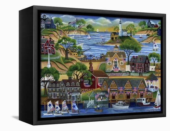 4th July Seaside Celebration-Cheryl Bartley-Framed Premier Image Canvas