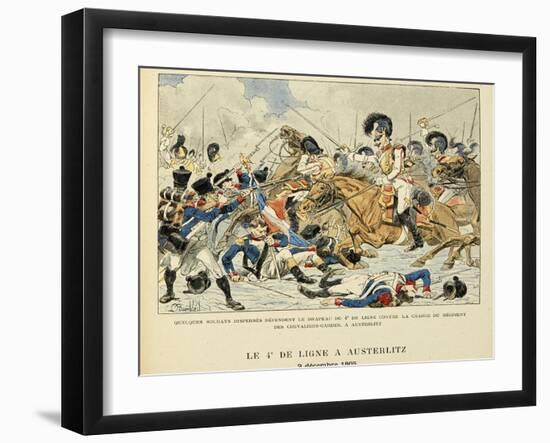 4th Line Infantry in Austerlitz, Dec. 2, 1805, from the Book 'Les Heros Du Siecle'-Louis Bombled-Framed Art Print