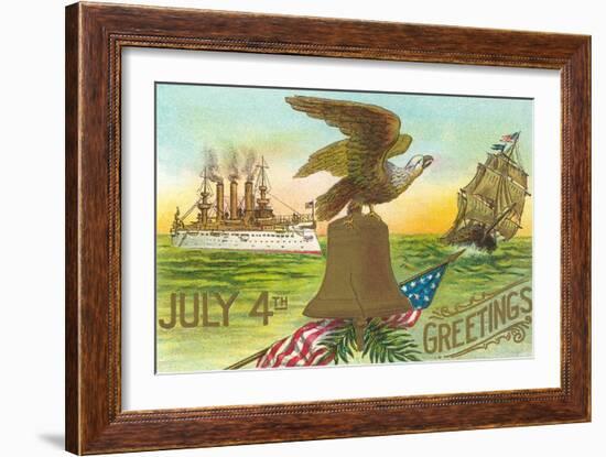 4th of July Greetings, Liberty Bell, Etc.-null-Framed Art Print