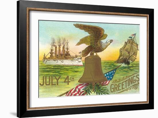 4th of July Greetings, Liberty Bell, Etc.-null-Framed Art Print