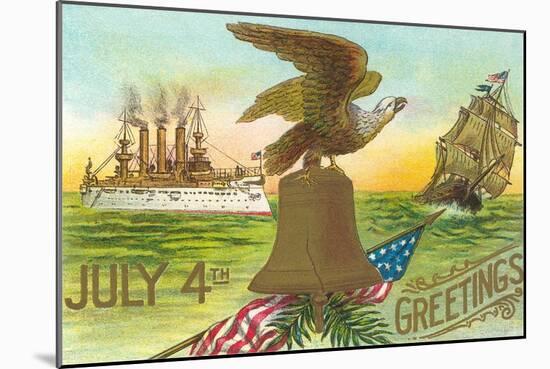 4th of July Greetings, Liberty Bell, Etc.-null-Mounted Art Print