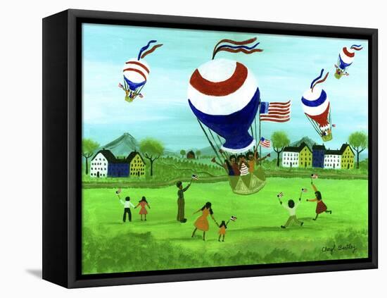4th of July Hot Air Ballons-Cheryl Bartley-Framed Premier Image Canvas