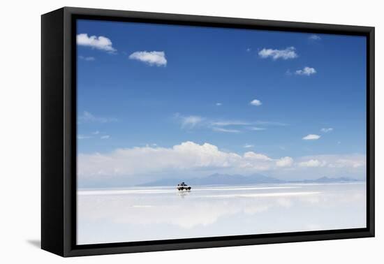 4Wd in the Moiddle of Salar De Uyuni, Salt Flat in Bolivia-zanskar-Framed Premier Image Canvas